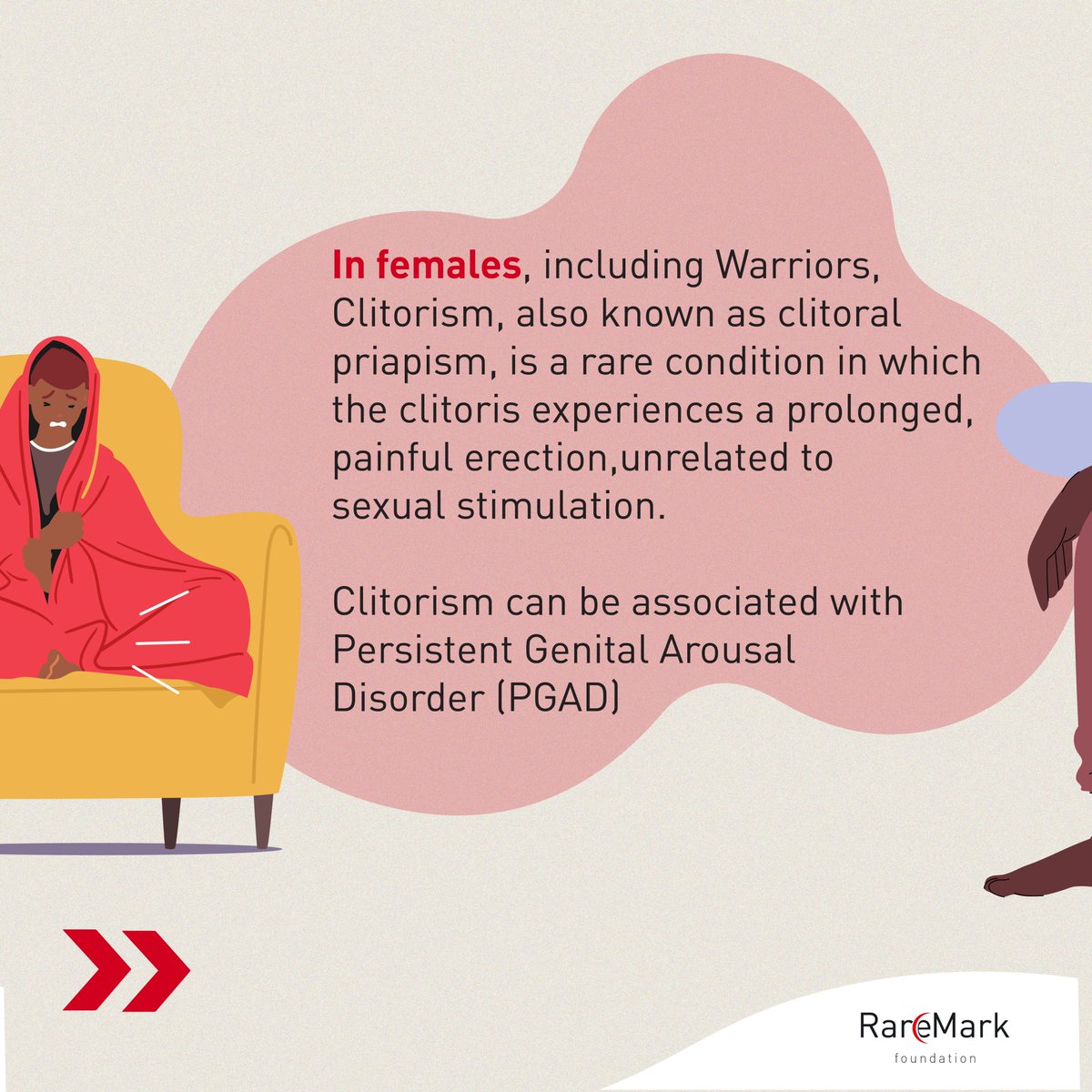 RaremarkFdn's tweet image. Have you ever wondered what involuntary non-sexual stimulation means in the context of Warriors?
The condition, known as #Priapism affects over 33% of Male Warriors at some point in their lives.
However, it affects Female Warriors too. Here are some facts about it:…