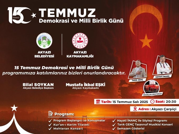 Sakarya Halkı 15 Temmuz Demokrasi Günü’nde Bir Arada