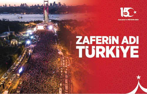 Tankın önüne yatan bir millet…
Ölümü, ölümle korkutan bir millet…
Hürriyetine âşık, liderini namus bilen bir millet…

15 Temmuz destanının kahramanı aziz milletimizi,
“Ölümüne, ölümüne!” diyerek milli iradeye sahip çıkan cesur liderimizi,
Canını feda eden şehitlerimizi,
Yiğit