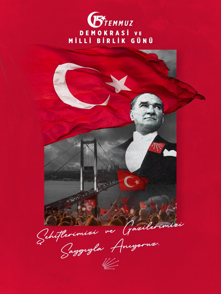 “Egemenlik kayıtsız şartsız milletindir.”

15 Temmuz hain darbe girişiminin yıl dönümünde; şehitlerimizi rahmet, gazilerimizi minnetle anıyoruz. Askeri ya da sivil millet iradesini hedef alan her türlü darbeyi reddediyoruz.