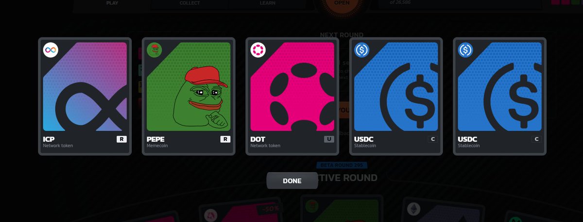 By the way this was one of my most successful opening packs on <a href="/infinex/">Infinex</a>.

I got the second Pepe and also finally got the ICP. Now my basic strategy is 2x PEPE, 2x UNI, 1x ICP.

So far it's working and I've already earned some bullrun points.