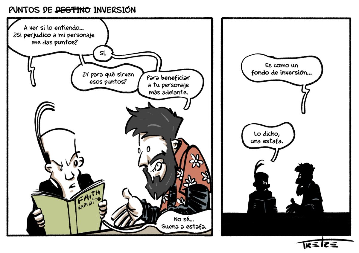 ¿Gestionar metamonedas es otra forma más de disfrutar del juego o te saca de la partida? En El rol al desnudo hablamos también de los puntos de destino, suerte y similares; qué pueden aportar y por qué pueden no gustar. verkami.com/projects/40704…