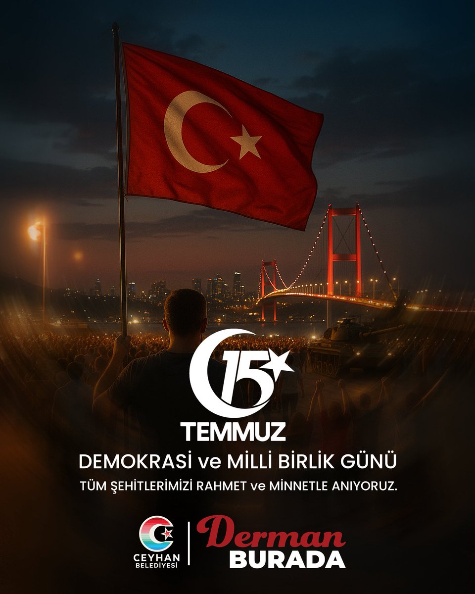 15 Temmuz Demokrasi ve Milli Birlik Günü'nde vatanımız için yüreklerini ortaya koyan tüm şehitlerimizi ve gazilerimizi saygıyla anıyoruz. 🇹🇷