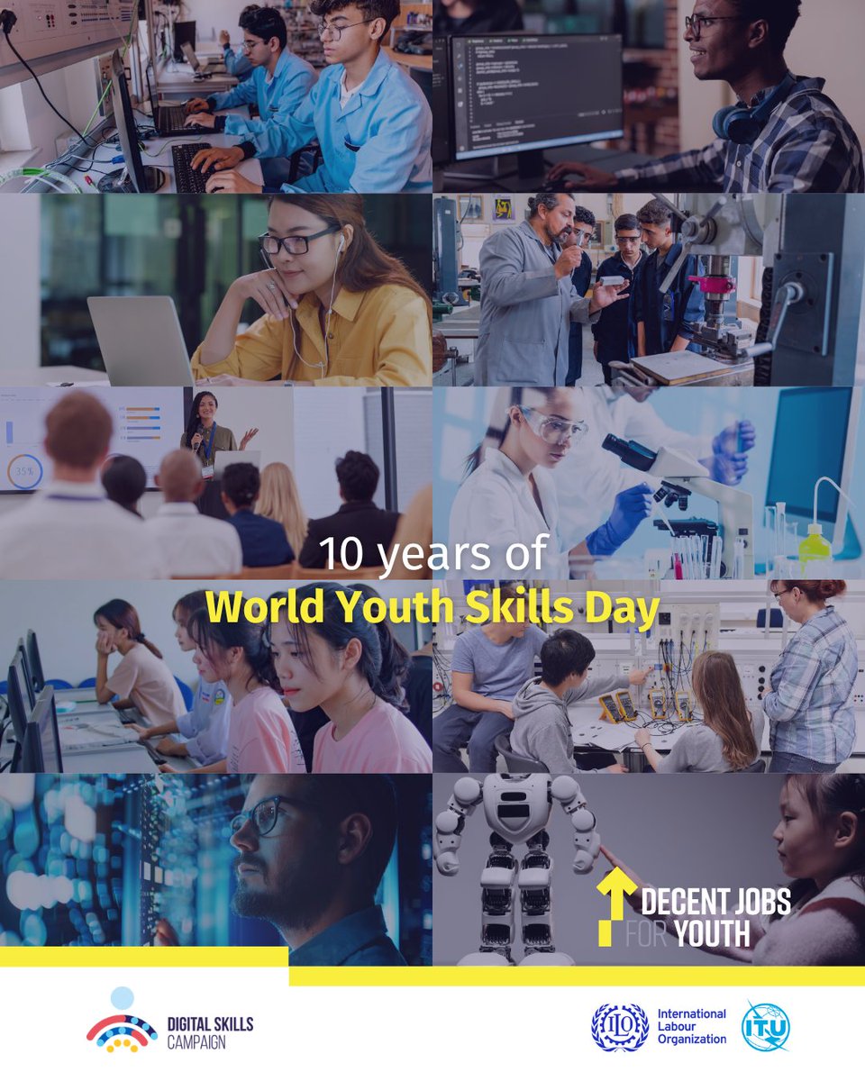 🎉 Este año se cumplen 10 años del Día Mundial de las Habilidades de la Juventud. Celebramos no solo el progreso, sino también el impulso.

✨ El presente y el futuro del trabajo decente comienzan con los jóvenes, ¡y comienzan ahora!
