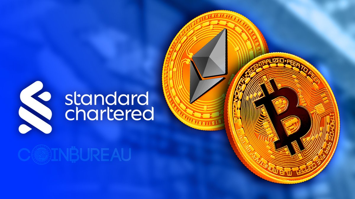 ⚡️NEW: STANDARD CHARTERED IS FIRST BANK TO OFFER BTC & ETH TRADING The  banking giant now lets institutions trade #Bitcoin and #Ethereum spot.🏦  How long until the rest follow?