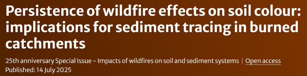 RiscBal's tweet image. Nou article del grup de recerca RiscBal al Journal of Soils and Sediments.
&quot;Persistence of wildfire effects on soil colour: implications for sediment tracing in burned catchments&quot;
Article complet: link.springer.com/article/10.100…
#RiscBal #Incendis #Sediments #UIB #SoilColour #PostFire