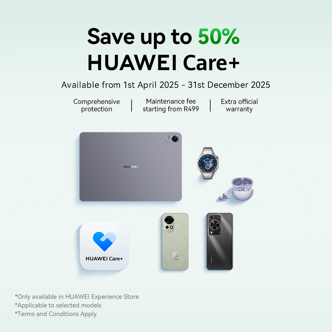 HuaweiZA's tweet image. Less cost, more protection! Because we all deserve to save when it comes to repairs. Don’t let unexpected costs catch you off guard!
50% off is only available at HUAWEI Experience store!
Applicable to participating models
For more information, please visit:…