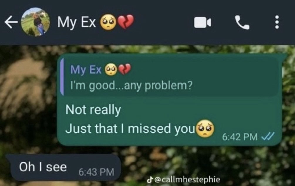 thenihiin's tweet photo. She chatted her Ex after 5 months of break-up🥹

thread 😂 https://t.co/Ckt2bMKX1Z