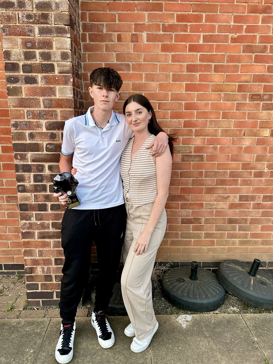 LongFieldMelton's tweet image. ⚽️ Players’ Player Award for the 3rd year running for Kalon. Well done! Pictured here with his sister Mercedes who was a former Long Field pupil and played for Leicester City ladies. ⚽️ @satrust_ @meltontimes @meltonsports @MeltonBelvoir