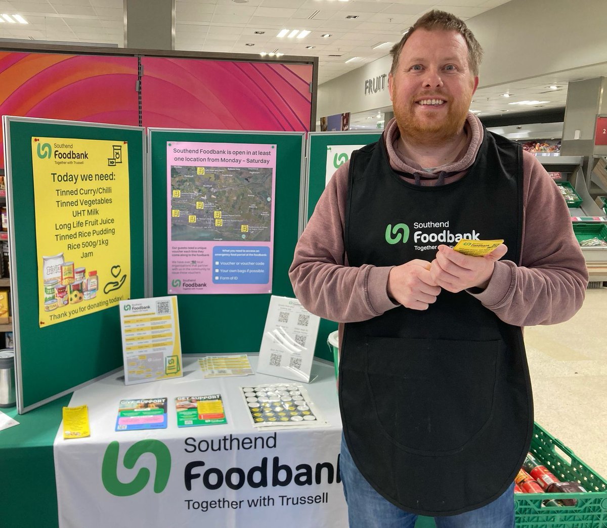 Southend Foodbank (@southendfoodban) on Twitter photo Could you spare two hours this Saturday?
We still need a few more people to help with a supermarket collection at Waitrose in Leigh on Saturday. Shifts are 2 hours each and run from 9am - 5pm.
Contact volunteers@southend.foodbank.org.uk .
We can't do it without YOU! đź’š Could you spare two hours this Saturday?
We still need a few more people to help with a supermarket collection at Waitrose in Leigh on Saturday. Shifts are 2 hours each and run from 9am - 5pm.
Contact volunteers@southend.foodbank.org.uk .
We can't do it without YOU! đź’š