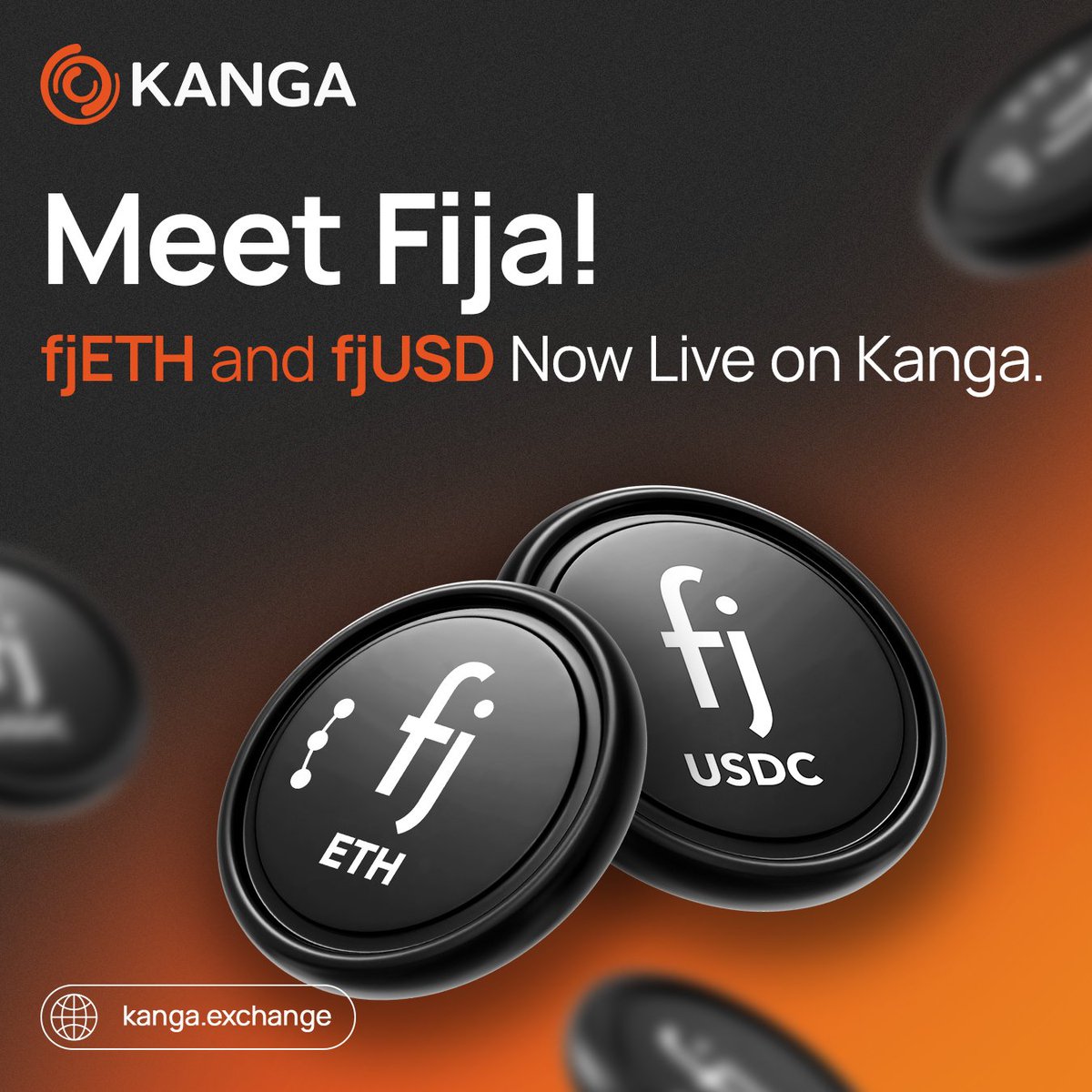 KangaExchange's tweet image. We’re launching a new partnership with DeFi expert FIJA!
🔹 fjETH and fjUSD are now live on Kanga Exchange – available via Quick Swap.
This is just the beginning…
🎁 Airdrops, rewards & community events coming soon!
👉 Get started: fija.io/kanga