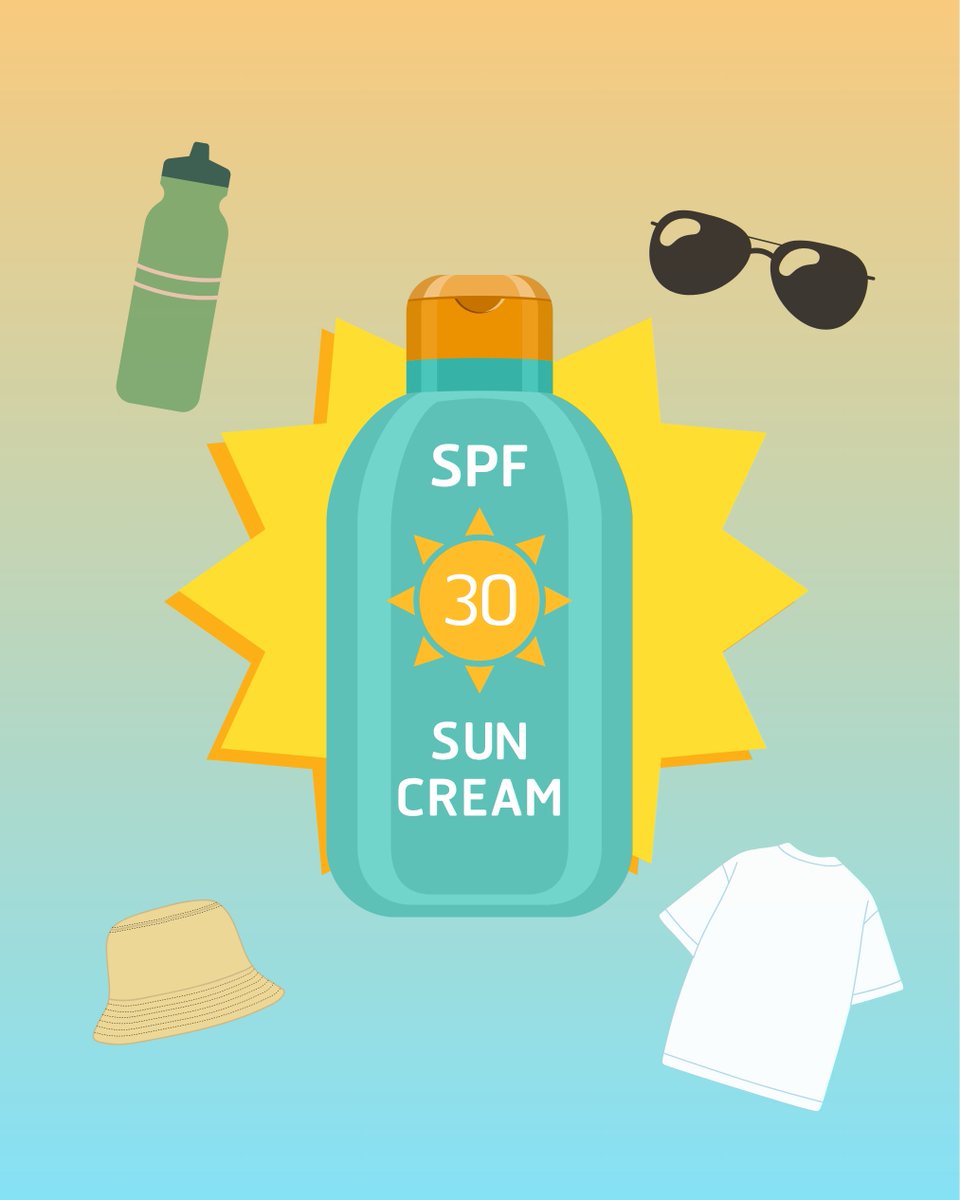 healthybrum's tweet image. Are you staying sun safe? ☀️
🧴 Everyone should wear SPF 30+ every day—even when it’s cloudy
👒 Cover up with loose clothing, a hat & sunglasses
🧴 Sunscreen is safe and effective—use it regularly
For more sun safety tips, see: nhs.uk/live-well/seas…
#SunSafety #SPF30