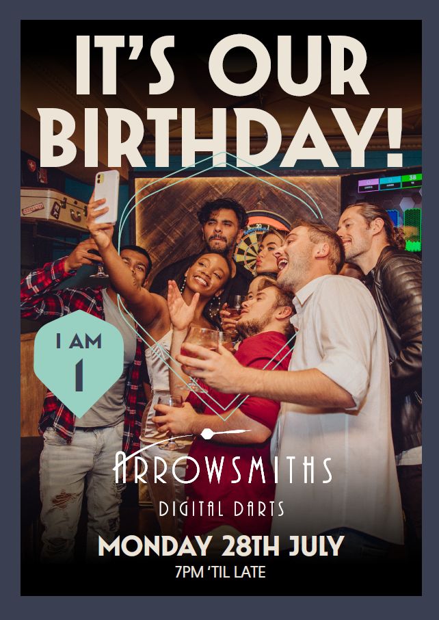 Go_Southampton's tweet image. On Monday 28 July, join fellow BID member O'Neills Southampton as they celebrate the first birthday of Arrowsmiths Digital Darts: An Interactive Darts Experience. Sign up for free to enjoy complimentary Oche session, tipples and light bites. Learn more: buff.ly/LJhzbhq