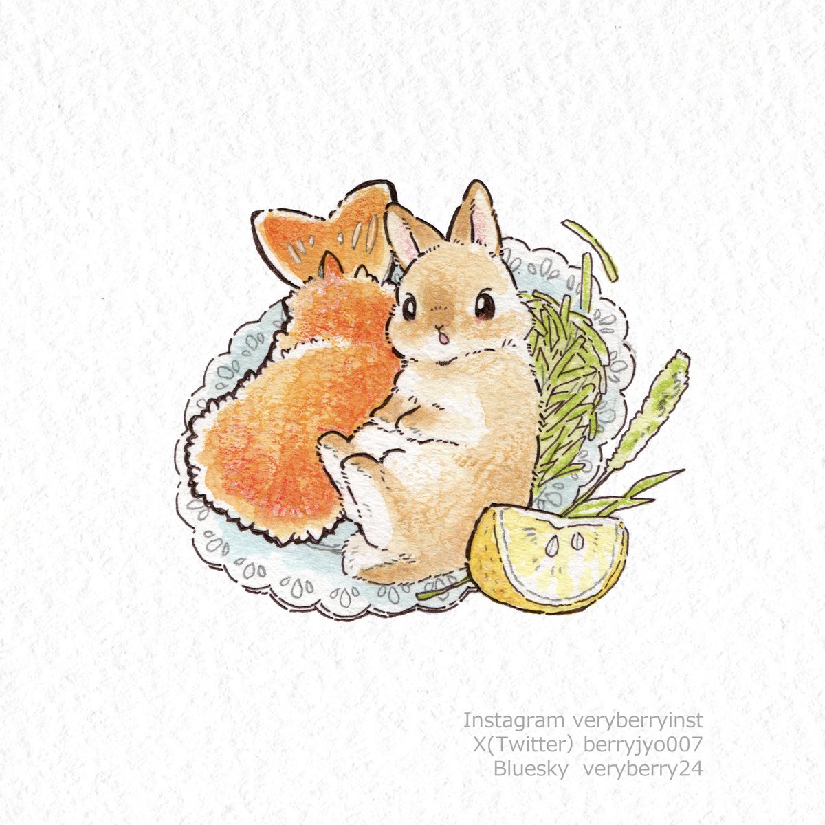 berryjyo007's tweet image. 🐰🎨毎日投稿1994日目!
✨🍤だぶるエビフライ🍤✨
2025年7月20日(日)
名古屋『うさマニア5』でゲットしてね✨