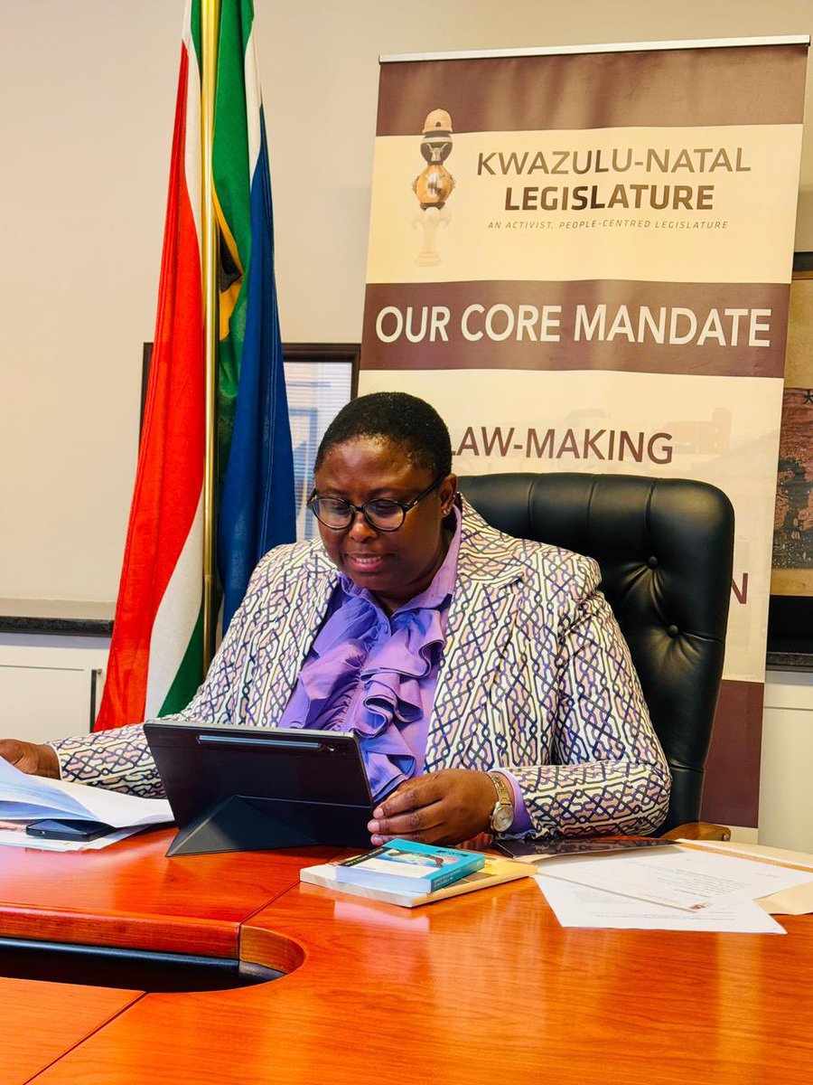 KZN Legislature Speaker, Hon. Nontembeko Boyce, presiding over today’s Virtual Special Sitting. #kznlegislature #kznmpls