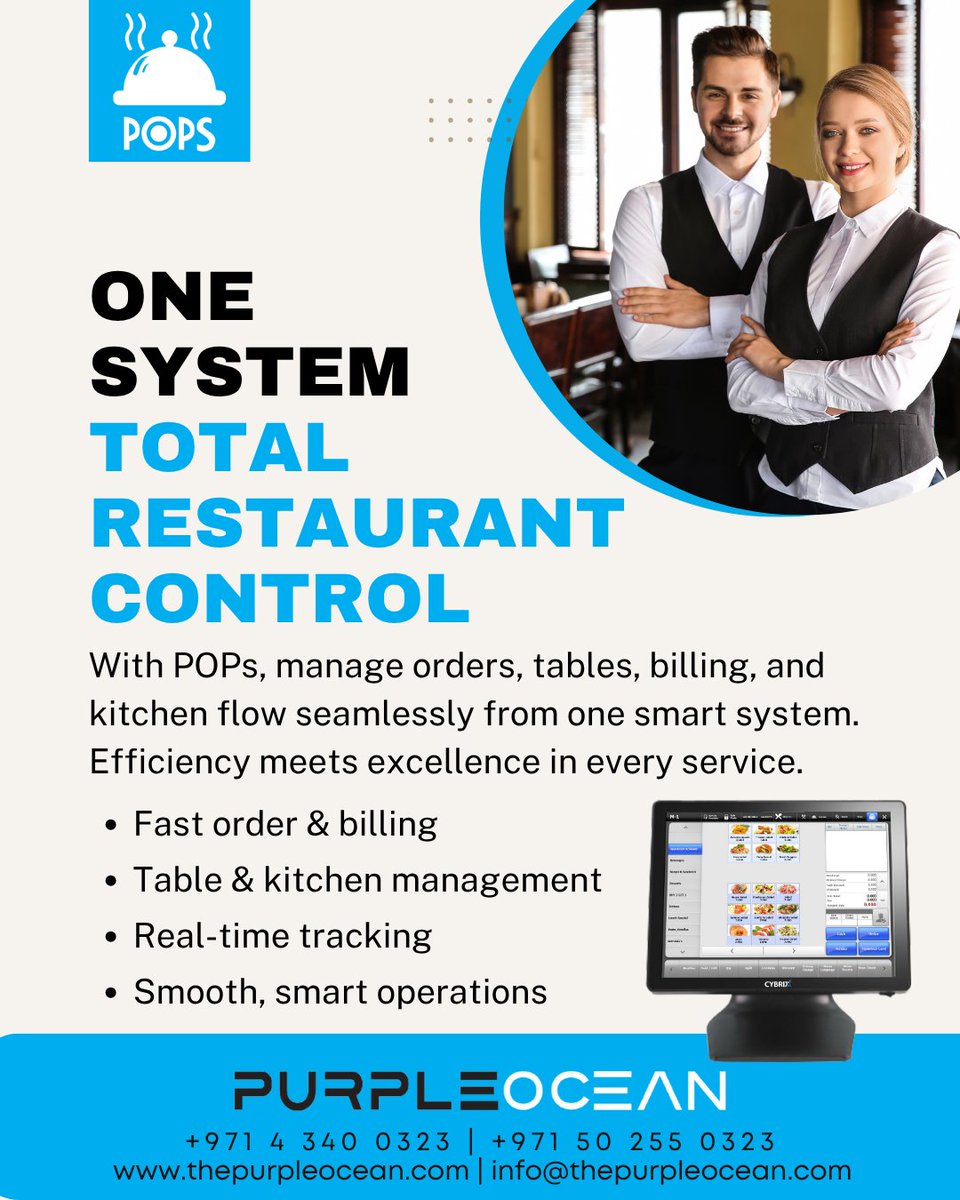cybrixerp's tweet image. One System. Total Restaurant Control.
Manage orders, tables, billing &amp;amp; kitchen flow with POPs — fast, smart &amp;amp; seamless.

#POPsRestaurant #RestaurantPOS #SmartDining #POSUAE #FnbSolutions #PurpleOceanTechnology #Restaurant #Software #Business #restaurantsoftware #POS #dubai #UAE