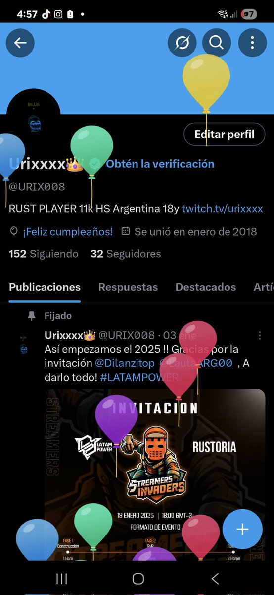 19 Añitos Ya 🥳🥳🥳
 Espero El Saludo De Los Cracks Del Rust <a href="/Dilanzitop/">Dilanzito</a> <a href="/LautaARG00/">LautaARG 🇦🇷</a> <a href="/144Rust/">144Rust</a> <a href="/Lukasito16/">Lukasito.</a> <a href="/snowmers_/">snowmers</a> <a href="/ByNicov22/">ByNicov2</a>  y el Mas Importante <a href="/Tec19zx_/">Tec19zx</a>