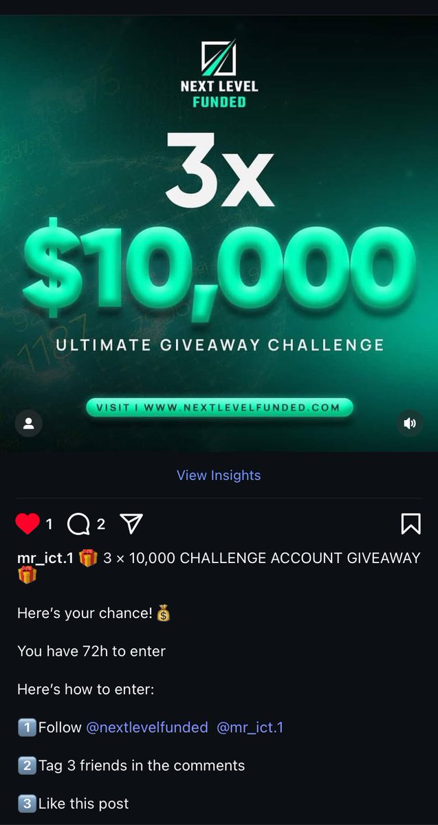 🎁 3 × 10,000 CHALLENGE ACCOUNT GIVEAWAY 🎁

Engaged here guy’s.  instagram.com/p/DMHuLwvo0Th/…

Winner will be selected by IG picker 

Good luck 🤞