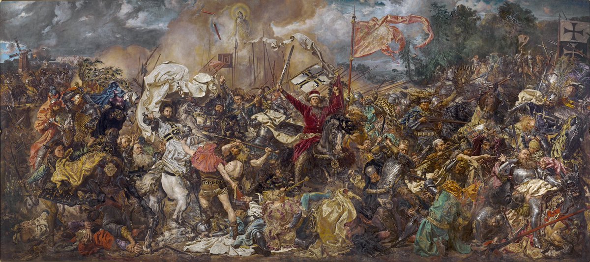 On this day in 1410, the Battle of Grunwald marked one of medieval Europe’s largest clashes — a turning point in the struggle against the Teutonic Order. 615 years later, it remains a proud symbol of Polish-Lithuanian unity and defiance.

👇The Battle of Grunwald by Jan Matejko