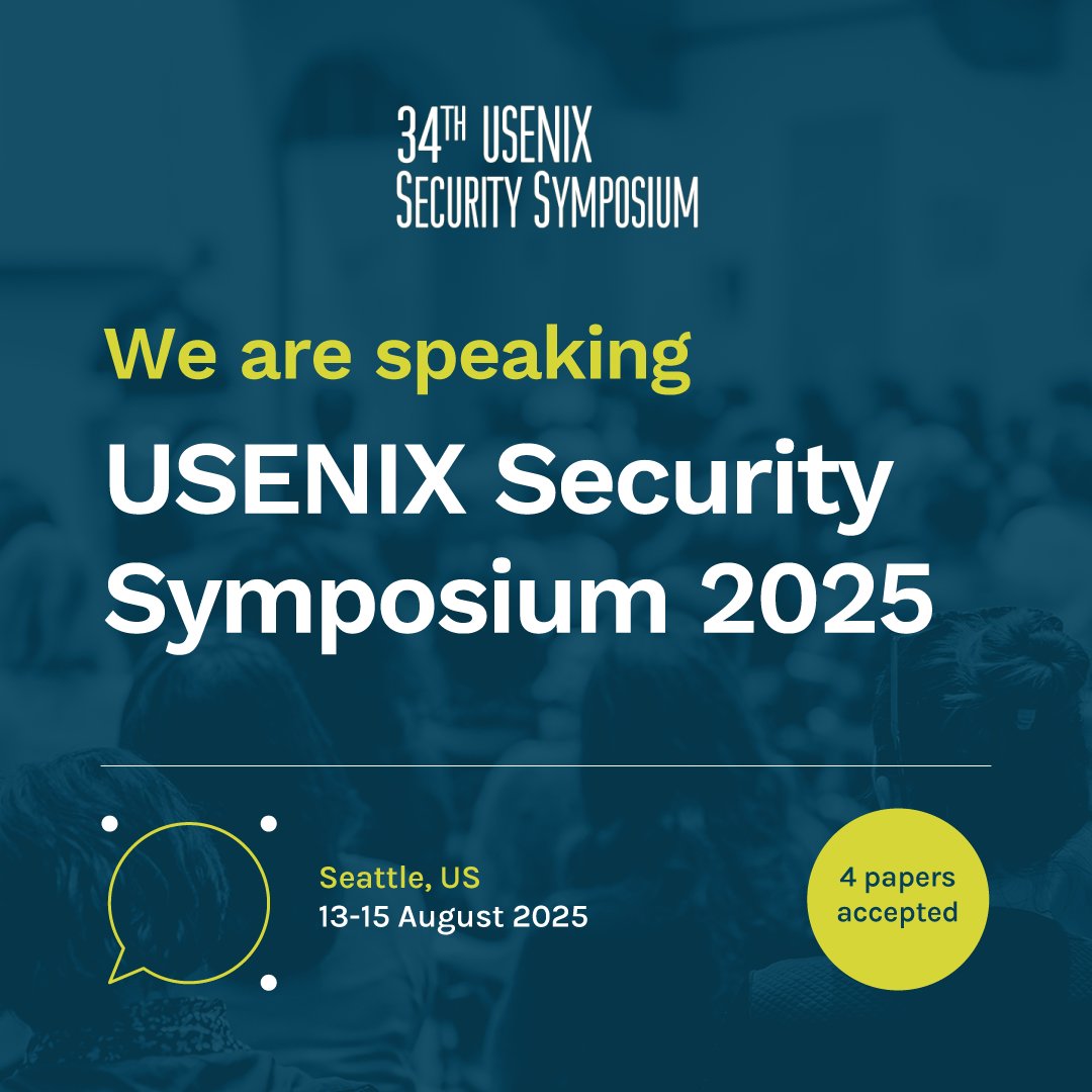 PqShield's tweet image. We are proud to share that we have had 4 papers accepted at USENIX Security Symposium 2025, to be held in Seattle on the 13-15 August 2025.
More information on the event can be found here on the website.
hubs.li/Q03xdjzm0
#postquantum #cryptography #cybersecurity #pqc