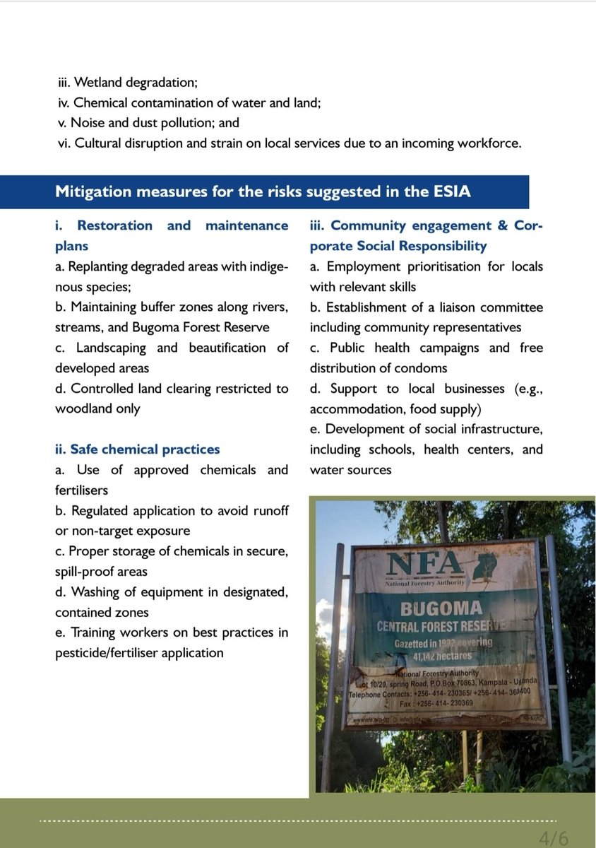 📕📢 AFIEGO has simplified the ESIA for the controversial Hoima Sugar Ltd mixed land use project in Kyangwali, Kikuube district. The report reveals risks to Bugoma forest, waterbodies, and communities. 

🔍Understand the risks, alternatives &amp; act now! Read more in the photos 👇