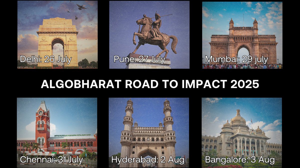 Algo_Bharat's tweet image. We’re inching toward the launch of AlgoBharat’s third annual #Road2Impact, and can’t wait to see so many of you as we travel across India in the coming weeks.
If you’re in Delhi, Pune, Mumbai, Chennai, Hyderabad, or Bengaluru, we’re coming to you. But if you’re in Lucknow,…