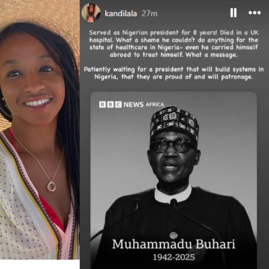 “What a shame he couldn't do anything about the state of healthcare in Nigeria”— Hollywood actor, Chiwetel Ejiofor's sister Dr. Kandibe reacts to ex president, Buhari's d3ath in a UK hospital