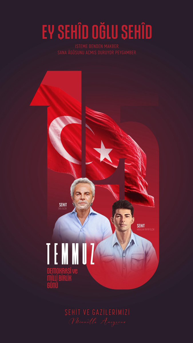 Siz şehadet şerbetini içerek ebedi hayata adım attınız.
Biz burada eksildik,
Ama kalbimizde hep sizinle tamamız.

Rabbim, kabul buyur şehadetlerini.
Cennetinde Resulullah’a komşu eyle.

Bize de şehitlerimize layık birer vatan evladı olmayı nasip et.
Adınızı, emanetinizi, yolunuzu