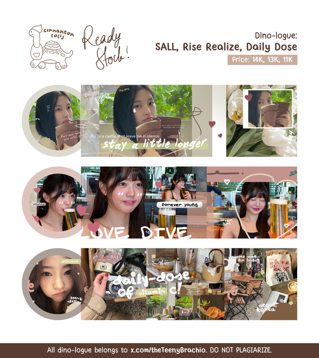 theTeenyBrachio's tweet image. Boleh tolong repost, temen-temen? Terima kasih yaaa! 🦕

Hai! Nara punya 6 layout ready stock Winter, Arin, Wonyoung, dan Stella! Free retext ava &amp;amp; header juga &amp;gt;_____&amp;lt; 

Langsung DM aja ya kalau mau jajan! 🩵

⭐️ #zonauang #zonaBA