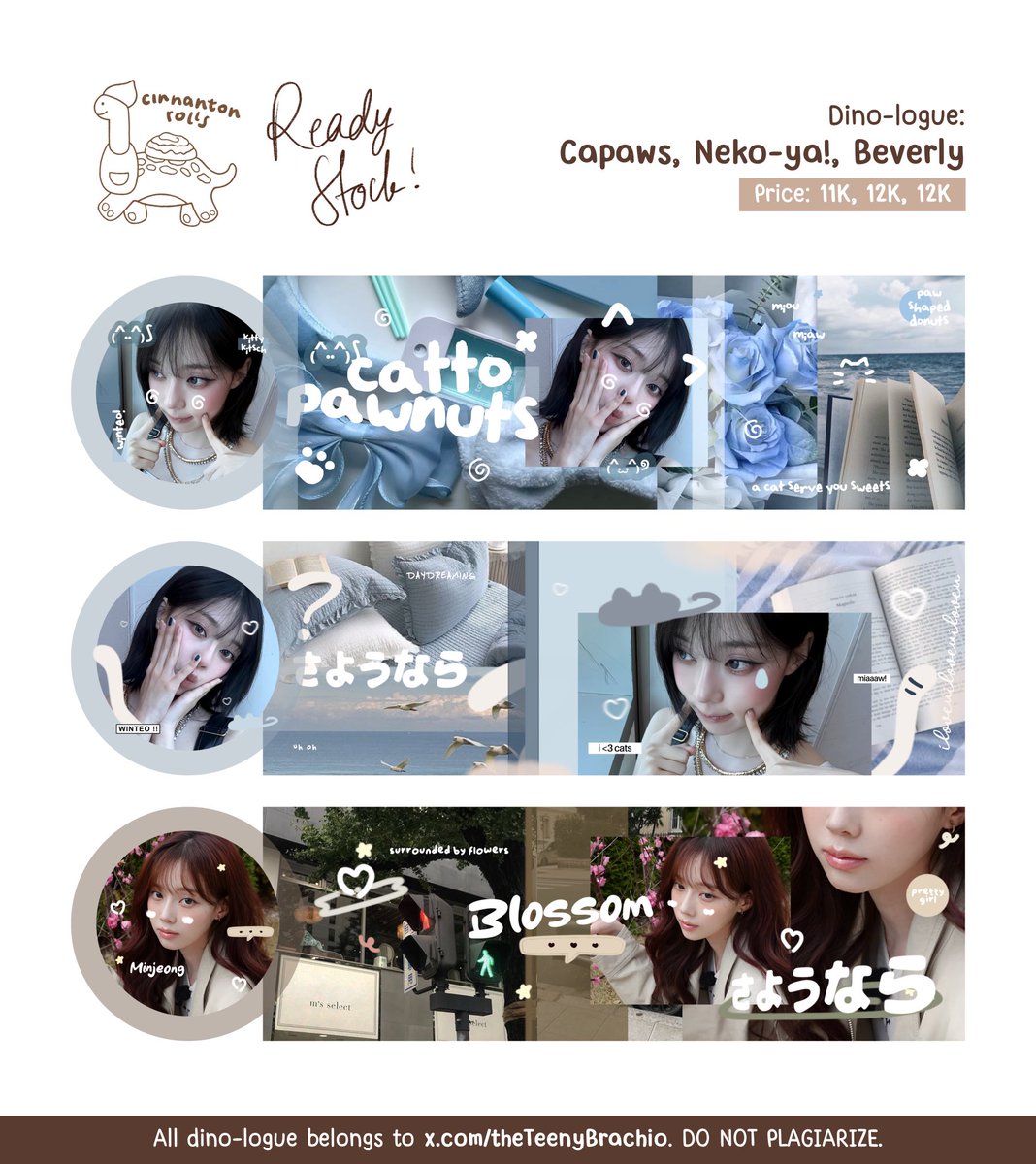 theTeenyBrachio's tweet image. Boleh tolong repost, temen-temen? Terima kasih yaaa! 🦕

Hai! Nara punya 6 layout ready stock Winter, Arin, Wonyoung, dan Stella! Free retext ava &amp;amp; header juga &amp;gt;_____&amp;lt; 

Langsung DM aja ya kalau mau jajan! 🩵

⭐️ #zonauang #zonaBA