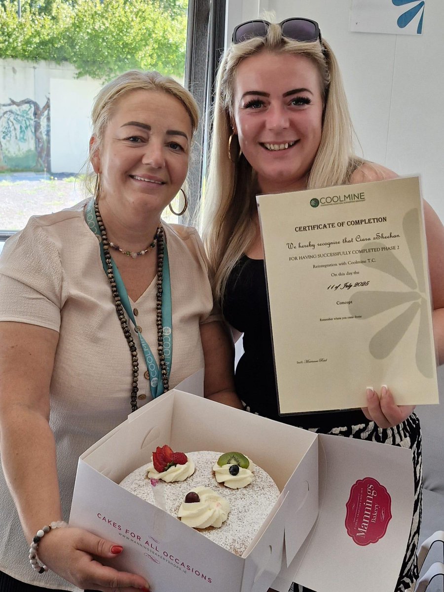 CoolmineTC's tweet image. Congratulations to Ciara and Aodhan on completing Phase Two of their recovery journey. We are proud of all the hard work and effort they’ve put into reaching this point.
#Coolmine #Proud #PoweringRecovery #OvercomingAddiction