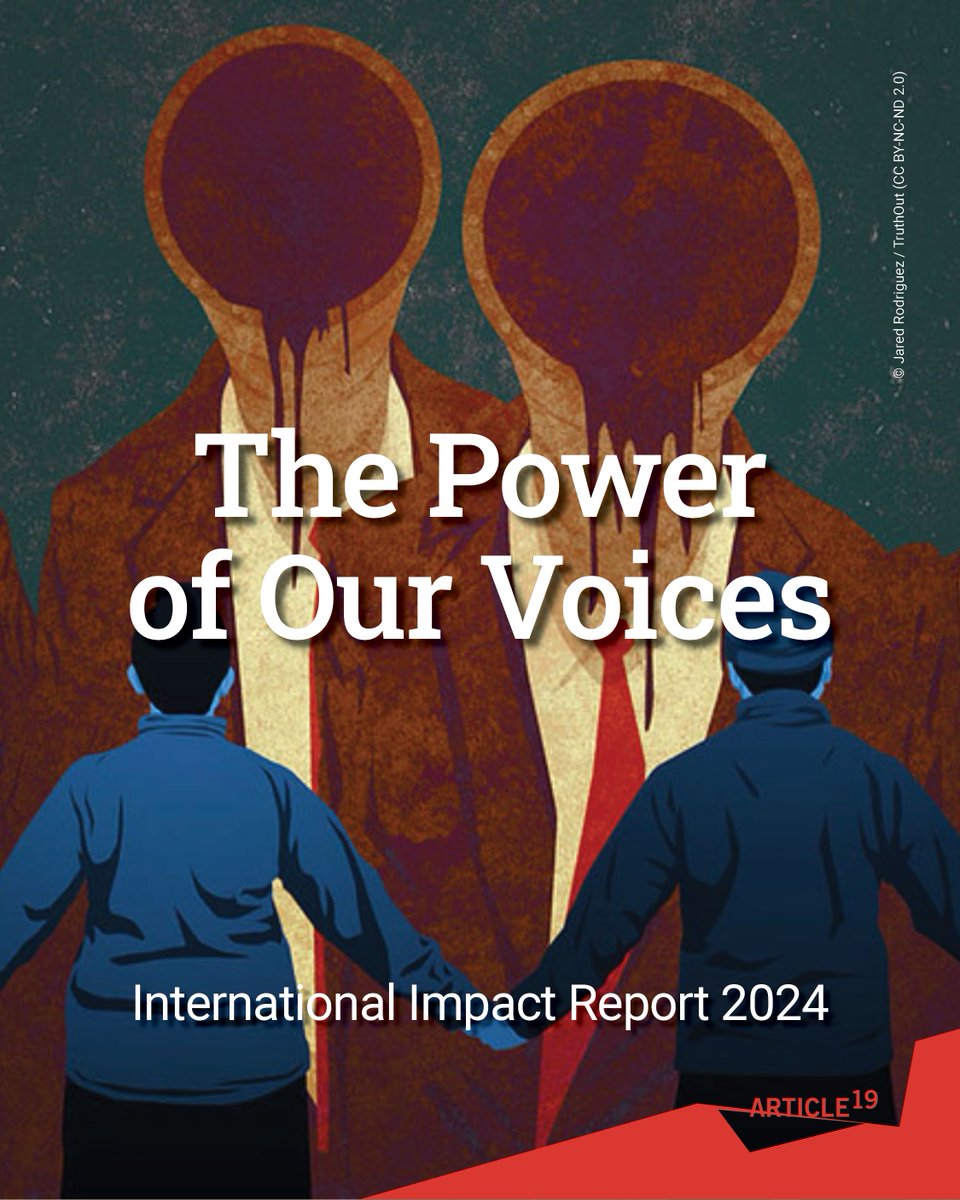 article19org's tweet image. Our 2024 International Impact Report is out!
Learn how ARTICLE 19 worked with partners and communities to demand better and achieve real change, both locally and globally.
stories.article19.org/impact-report-…