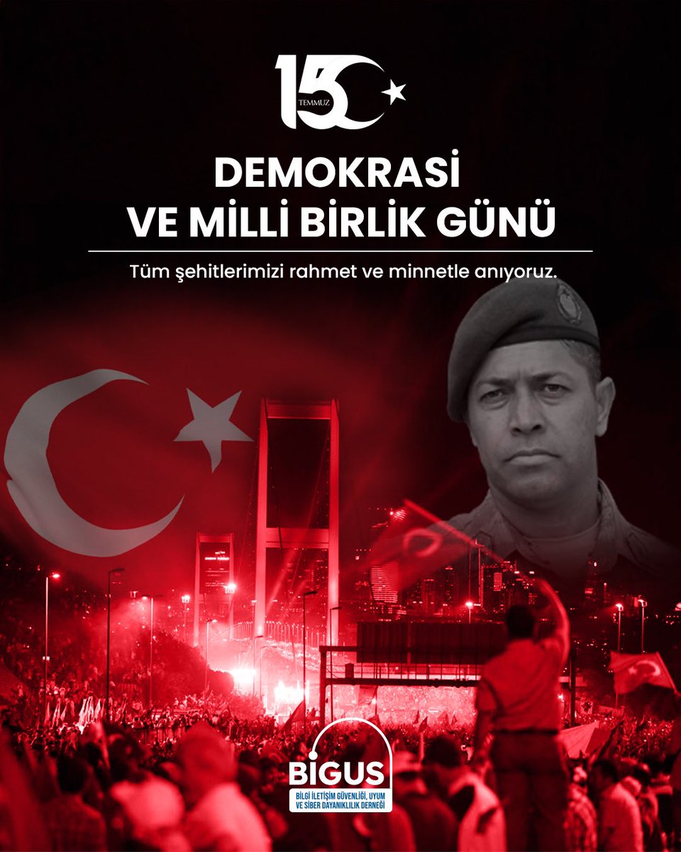_bigus__'s tweet photo. 15 Temmuz Demokrasi ve Milli Birlik Günü Kutlu Olsun! Şehitlerimizi saygı ve minnetle anıyoruz.⁣
⁣
#Bigus #15Temmuz #DemokrasiveMilliBirlikGünü https://t.co/xj77JDk0AH