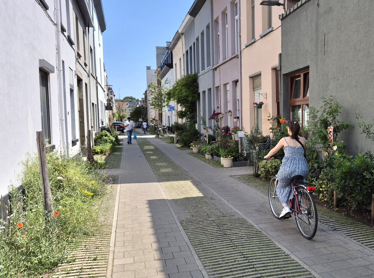 NandaSluijsmans's tweet image. De #tuinstraten🌿🌸 in #Antwerpen zijn erg fraai om te zien! Die karrensporen🌱 in de woonstraatjes👌...oogt vriendelijk en houdt de snelheid laag.
Inspiratievoorbeeld ook voor kleine woonstraten hier.