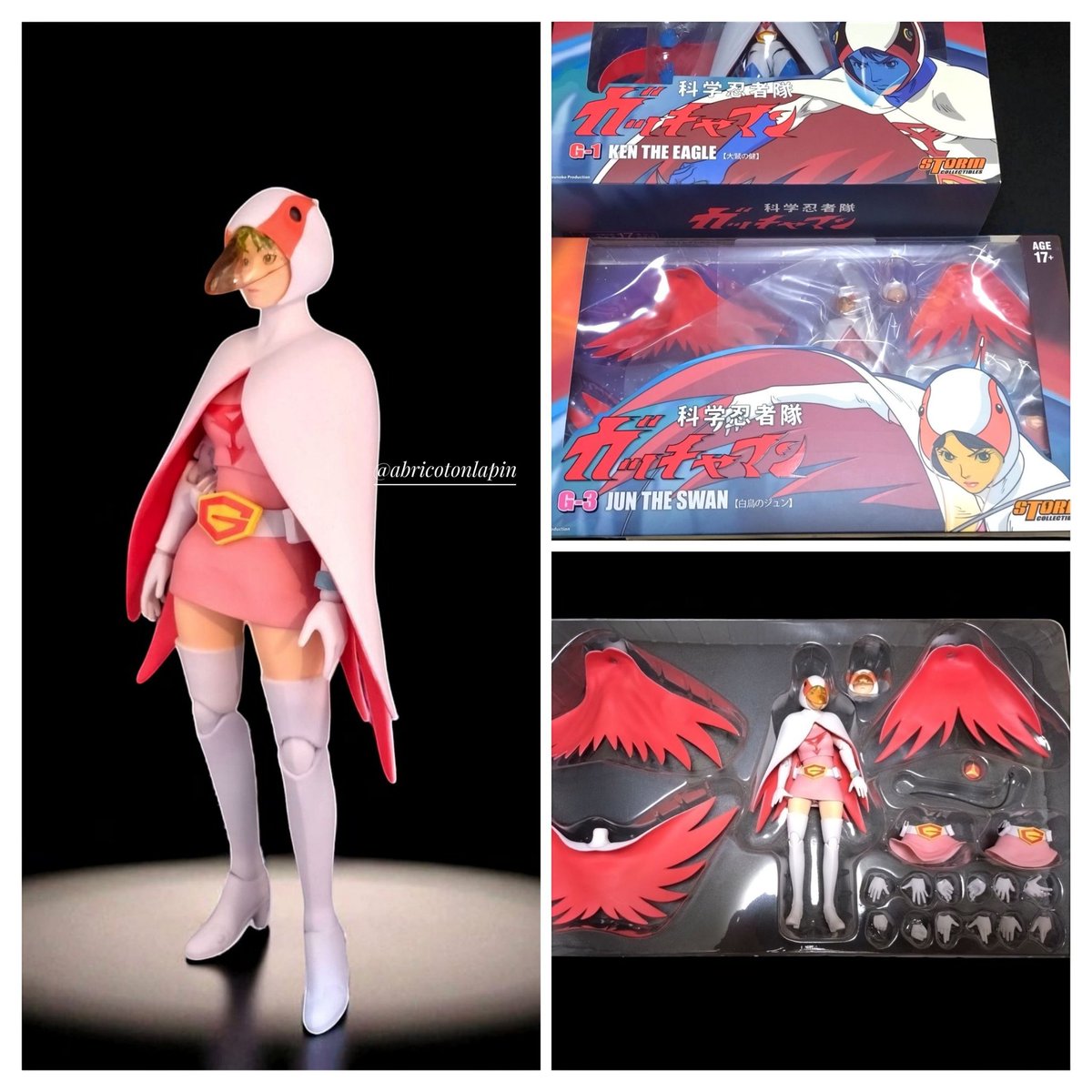 abricotonlapin's tweet image. #ガッチャマン
①Storm Collectibles・G-3白鳥のジュンフィギュア、予約してから13ヶ月待ちましたが無事ゲットです🥰
②同シリーズG-1大鷲の健と初対面(こちらは23年9月発売で1年半待ち)
「ケン、凄い筋肉💦だいぶ背も伸びたみたいね💦」とジュンちゃんw 個人的には2人の身長差があり過ぎかなと思い…