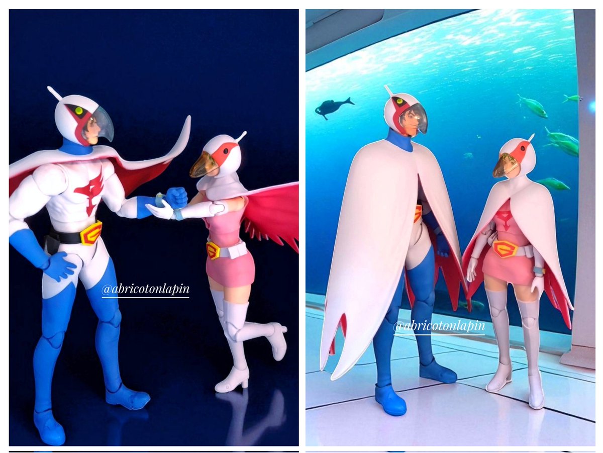 abricotonlapin's tweet image. #ガッチャマン
①Storm Collectibles・G-3白鳥のジュンフィギュア、予約してから13ヶ月待ちましたが無事ゲットです🥰
②同シリーズG-1大鷲の健と初対面(こちらは23年9月発売で1年半待ち)
「ケン、凄い筋肉💦だいぶ背も伸びたみたいね💦」とジュンちゃんw 個人的には2人の身長差があり過ぎかなと思い…