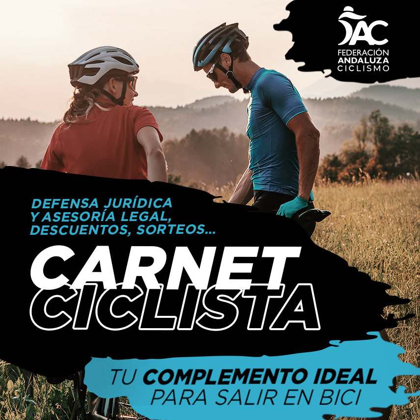 Disfruta de la bici con el Carnet Ciclista y cuenta con el respaldo de la Federación ¡Y por tan solo 20 euros/año con un montón de beneficios!

🔒Seguro en tus salidas en bici
⚖ Defensa jurídica y asesoría legal: Estamos aquí para ti en cualquier situación
🚴Beneficios en