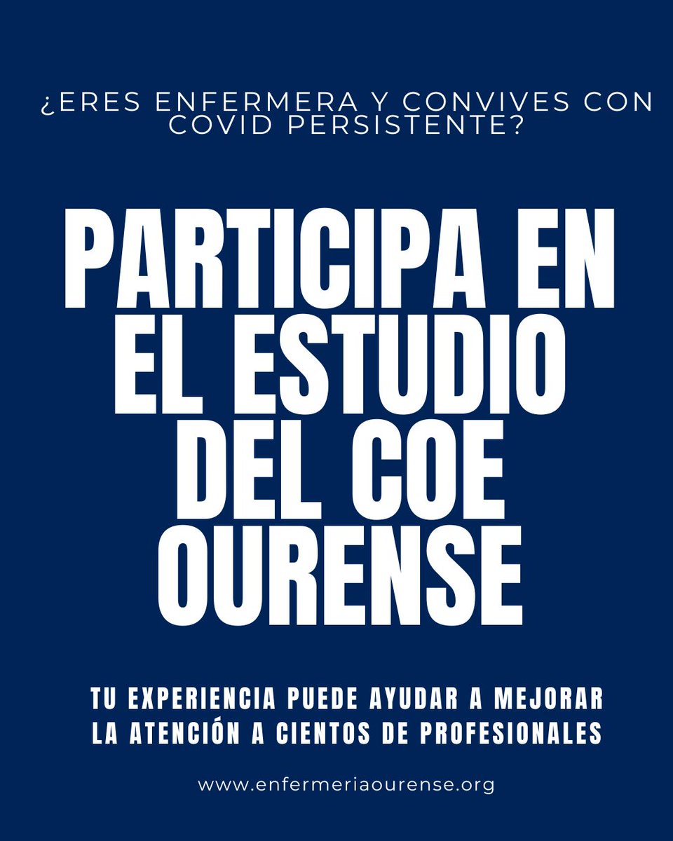 COE de Ourense (@coe_ourense) on Twitter photo 📢 Participa en el estudio pionero sobre #COVIDPersistente en enfermeras liderado por el #COEOurense
📌 Objetivo: analizar cómo afectan los cambios de presión atmosférica a la capacidad física y psicológica
 ℹ️ Entra ya en enfermeriaourense.org/index.php/bole… 
#InvestigaciónEnfermera 📢 Participa en el estudio pionero sobre #COVIDPersistente en enfermeras liderado por el #COEOurense
📌 Objetivo: analizar cómo afectan los cambios de presión atmosférica a la capacidad física y psicológica
 ℹ️ Entra ya en enfermeriaourense.org/index.php/bole… 
#InvestigaciónEnfermera
