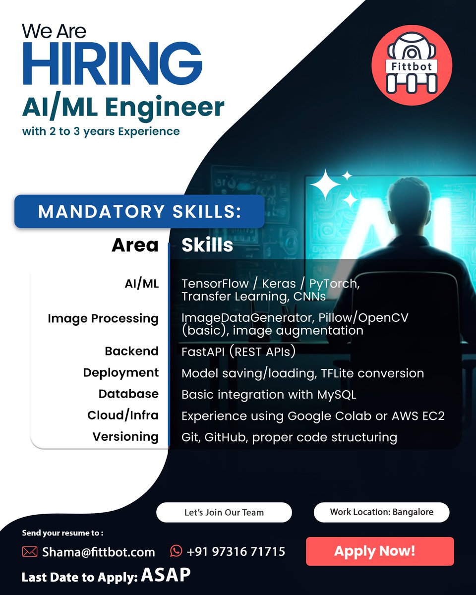 NishadShaik_'s tweet photo. We are hiring!!

#Fittbot
#hiring https://t.co/YQ5vJwSJm7