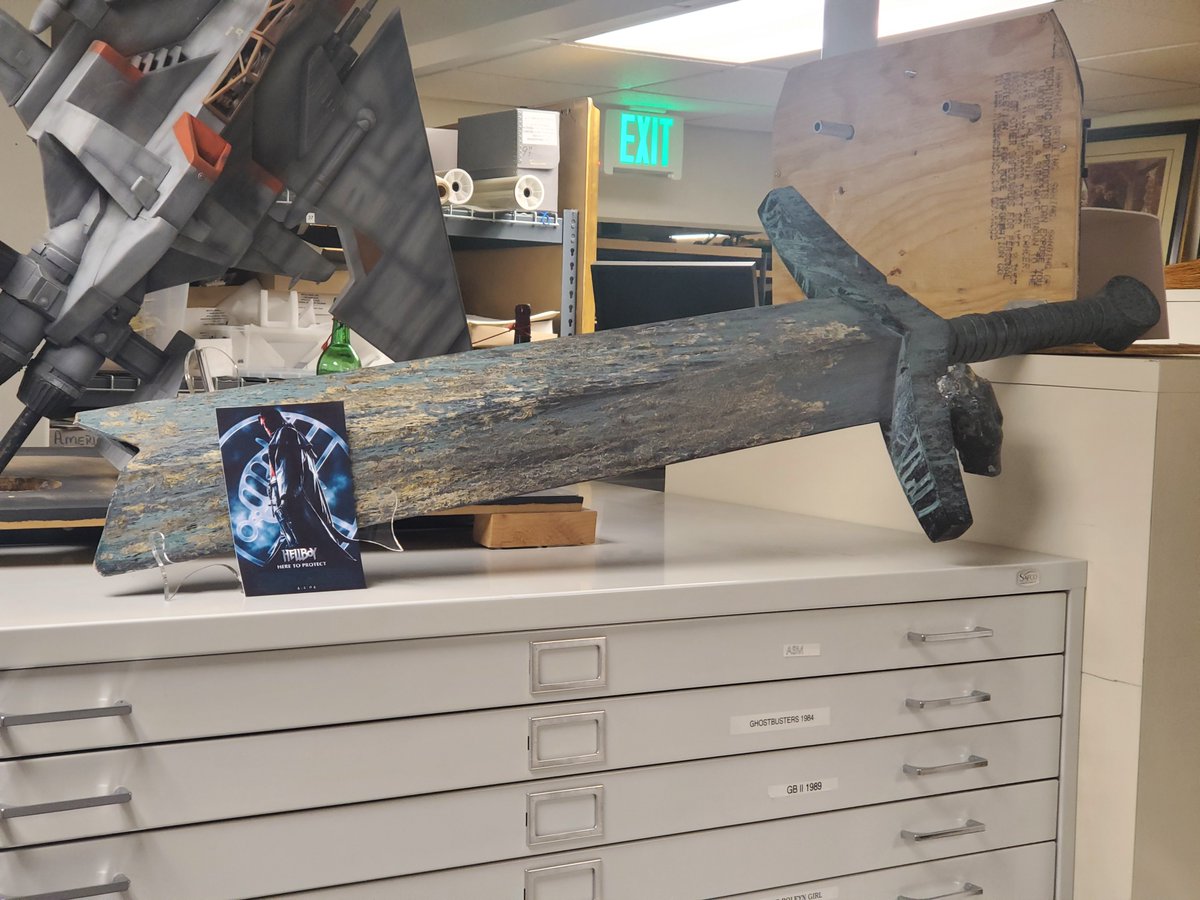 kershed's tweet image. In the Sony Archive: A large broken sword from HELLBOY (2004). Probably one of the few props not in the possession of @RealGDT
