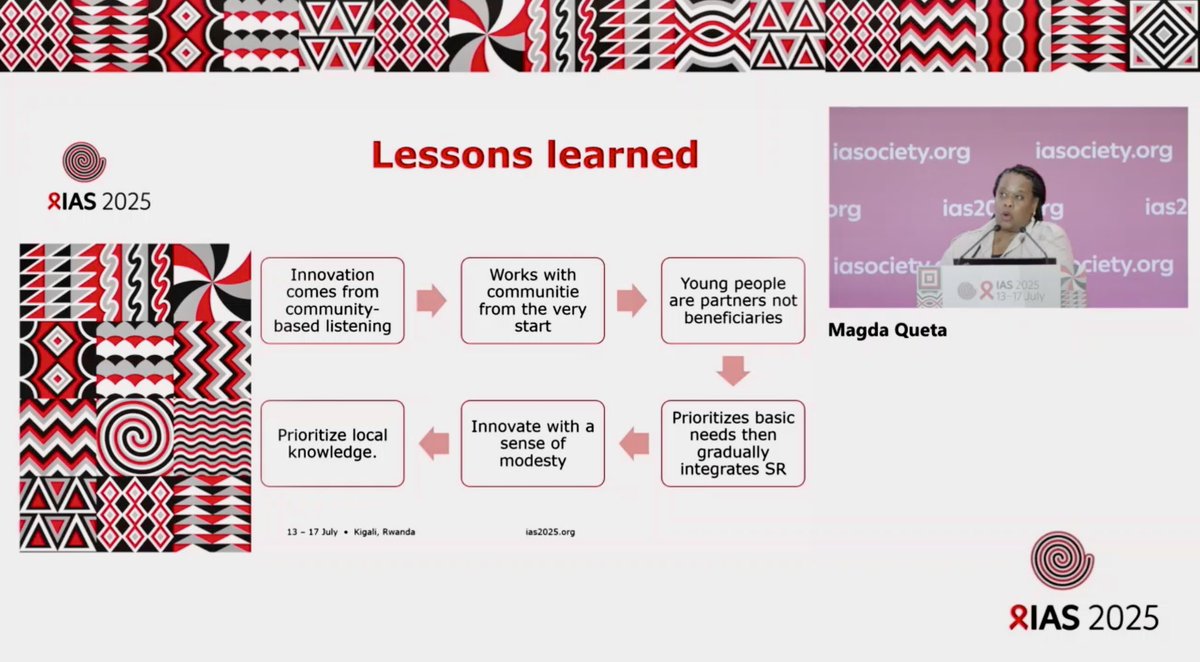 krishensamuel's tweet image. ‘How can we innovate when everything around us is unstable and hostile?’ @MagdaQueta asks at #IAS2025.
She shares crucial lessons learned in challenging contexts: innovation is not just about technology: find new ways of centring community & integrating local knowledge.