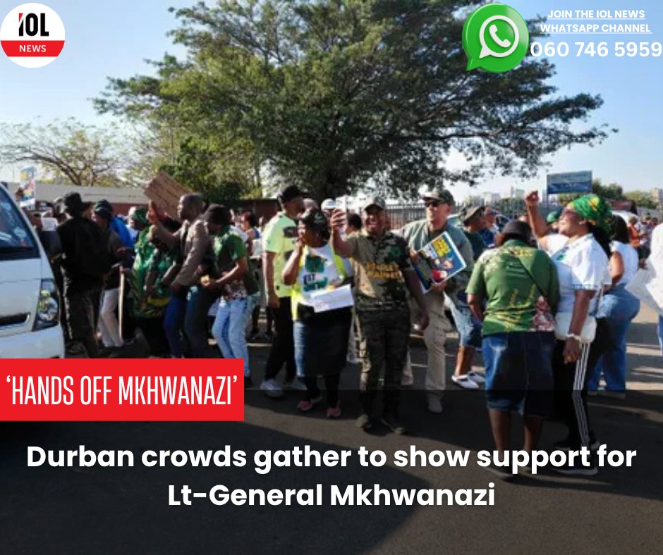 IOL's tweet photo. Crowds have started to gather at Durban's Curries Fountain for a march in support of KwaZulu-Natal South African Police Service (SAPS) Commissioner, Lt-Gen Nhlanhla Mkhwanazi.
#HandsOffMkhwanazi #DurbanMarch #SAPSCommissioner #PublicSupport #AntiCorruption #PoliceIntegrity
Read on https://t.co/9zatkwOTrb
