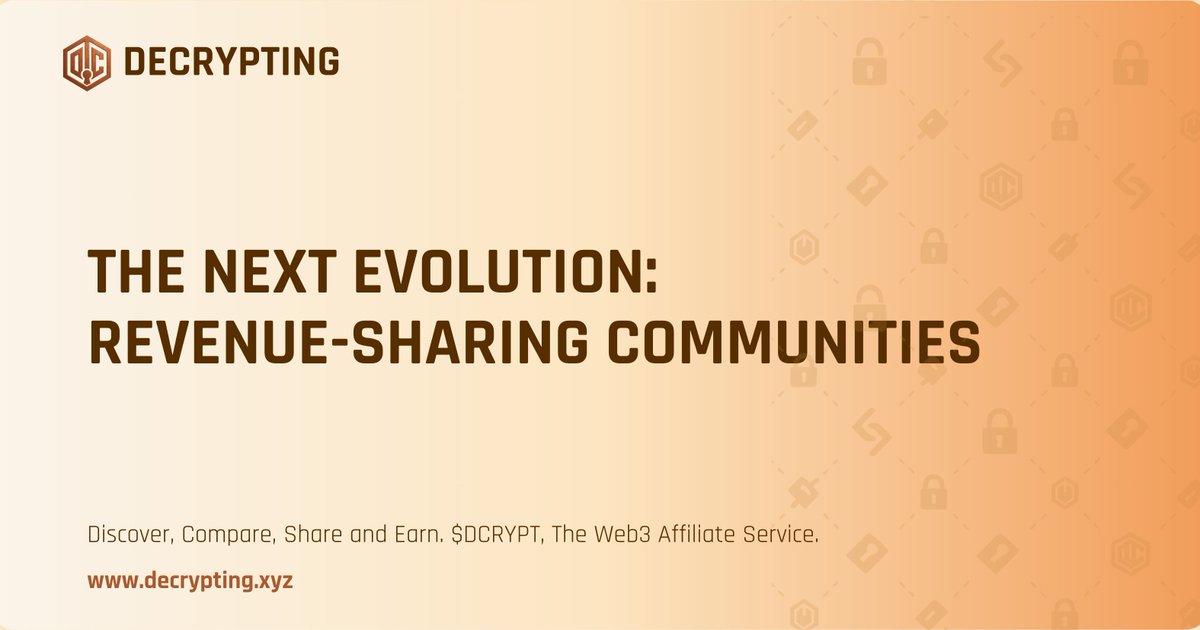 DAOs are evolving beyond governance tokens.

The next evolution: Revenue-sharing communities.

$DCRYPT represents what crypto was always supposed to be:

- Democratic ownership
- Transparent operations
- Shared value creation
- Community-first decision making

We're not just