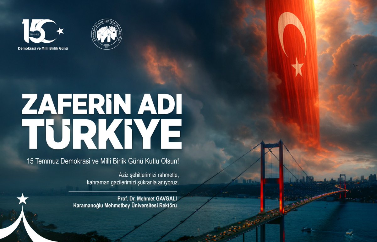 🇹🇷 15 Temmuz, milletimizin iradesine sahip çıktığı, demokrasiyi ve ülkemizi canı pahasına koruduğu bir dönüm noktasıdır.

Şehitlerimizi rahmetle, gazilerimizi şükranla anıyoruz.