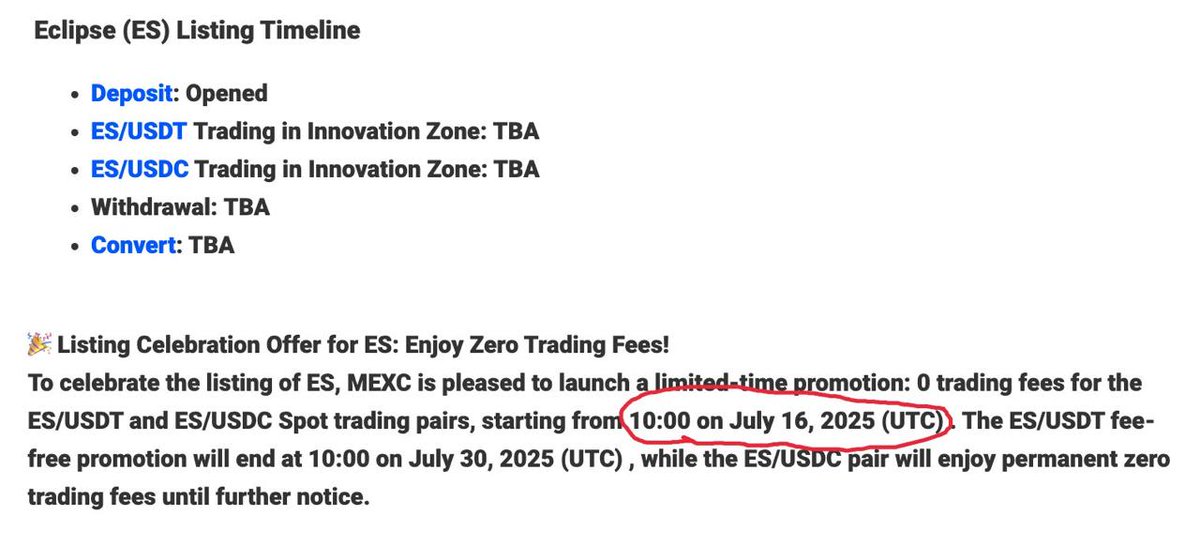 dollin.eth (Ø,G) 🧬 (@glodin9) on Twitter photo It seems the $ES listing is coming very soon👀
Mexc promises a listing tomorrow 16 July. But I have seen information from Kucoin that the listing will be today 15 July🤔
A bit confusing, waiting for official information about the listings😉 It seems the $ES listing is coming very soon👀
Mexc promises a listing tomorrow 16 July. But I have seen information from Kucoin that the listing will be today 15 July🤔
A bit confusing, waiting for official information about the listings😉