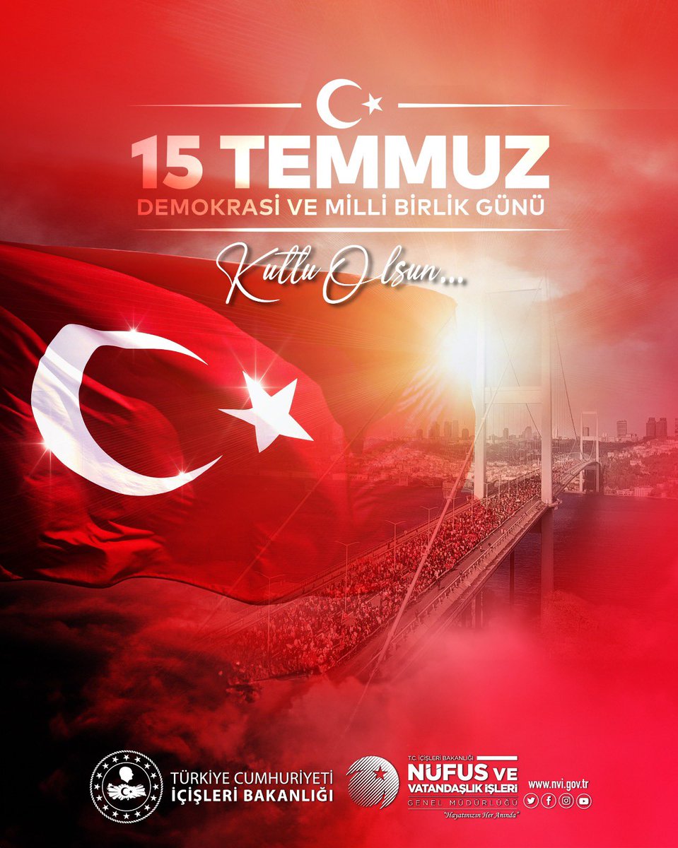 Milletimizin demokrasimize ve özgürlüğümüze sahip çıkarak destan yazdığı 15 Temmuz Demokrasi ve Milli Birlik Günü yıldönümünde şehitlerimizi rahmetle, gazilerimizi minnetle anıyoruz…🇹🇷

#15TemmuzDestanı