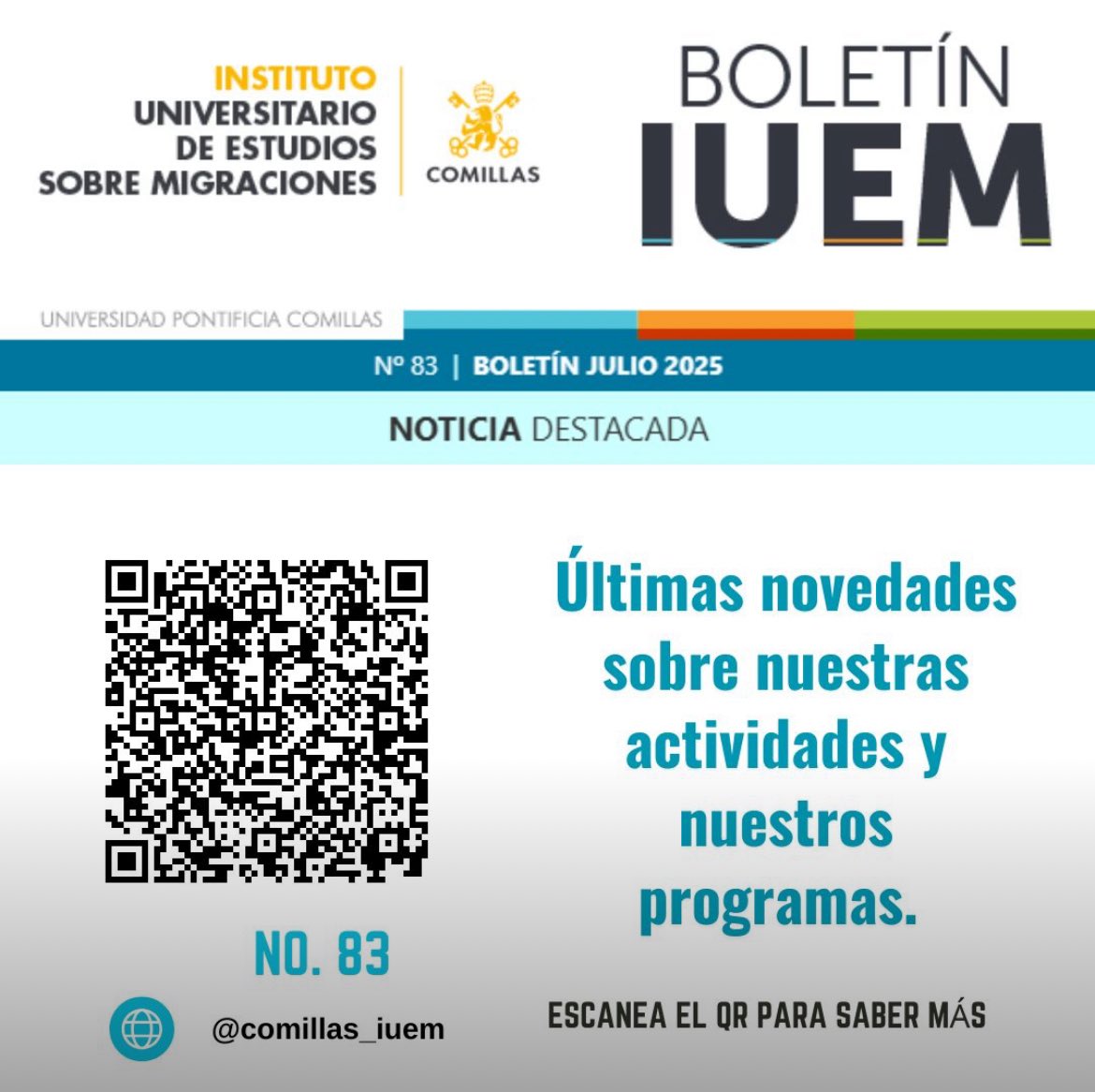 🎓🌍 ¡Julio llega cargado de novedades en el #IUEM!

Boletín nº83 🔎 Aquí lo que no te puedes perder:

🔗 Toda la info aquí 👉 lnkd.in/efxszq-v