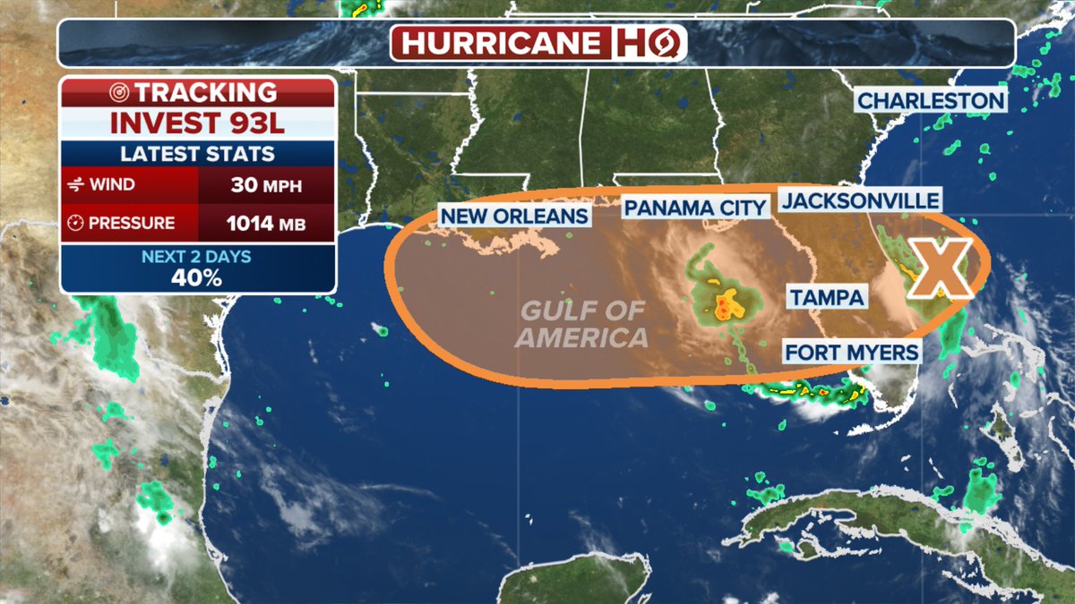 sgemccloud's tweet image. Invest 93L continues to get better organized with a medium chance of development; however, regardless of development flash flooding looks very likely all week but now especially Friday - Saturday morning for the Louisiana Gulf coast. #lawx #Invest93L #hurricanehq