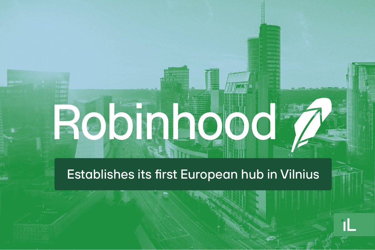 🇱🇹 Robinhood lands in Lithuania! The US fintech giant opens its first EU hub in Vilnius – a bold move highlighting Lithuania’s regulatory clarity and fintech strength. A win for 🇱🇹 and a new chapter for European investing. #Fintech #Robinhood #Lithuania