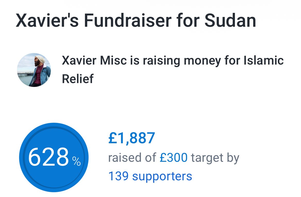 By the mercy of Allah, we have raised nearly £2000 as a community to provide aid in Sudan

May Allah bless all who have shared and donated 🤲

Fundraiser still open, Iink below if you’d like to contribute